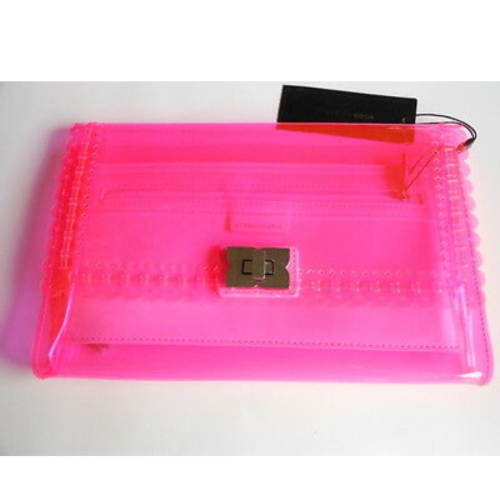 BCBG Neon pink clutch